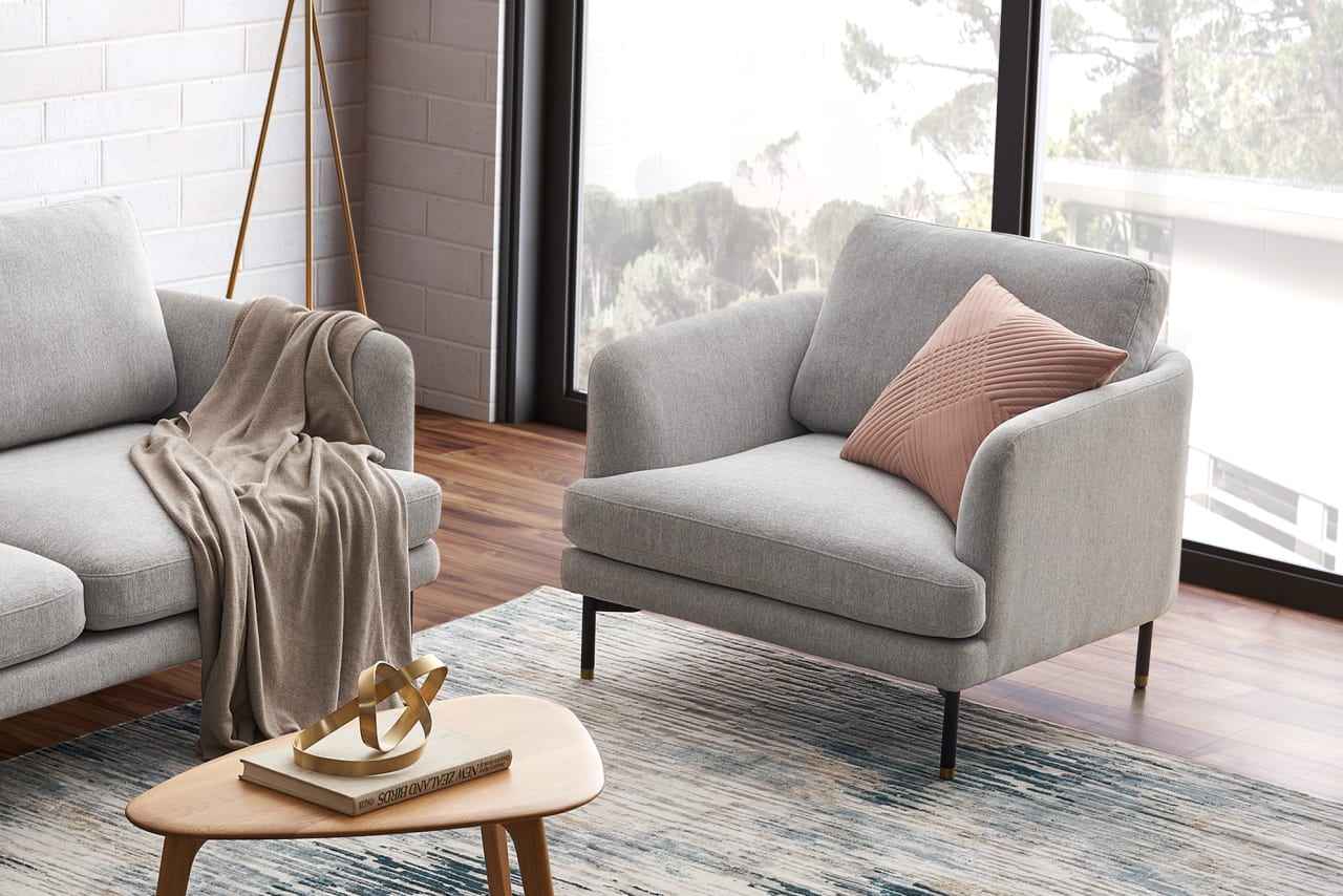 Pebble Armchair with Ottoman