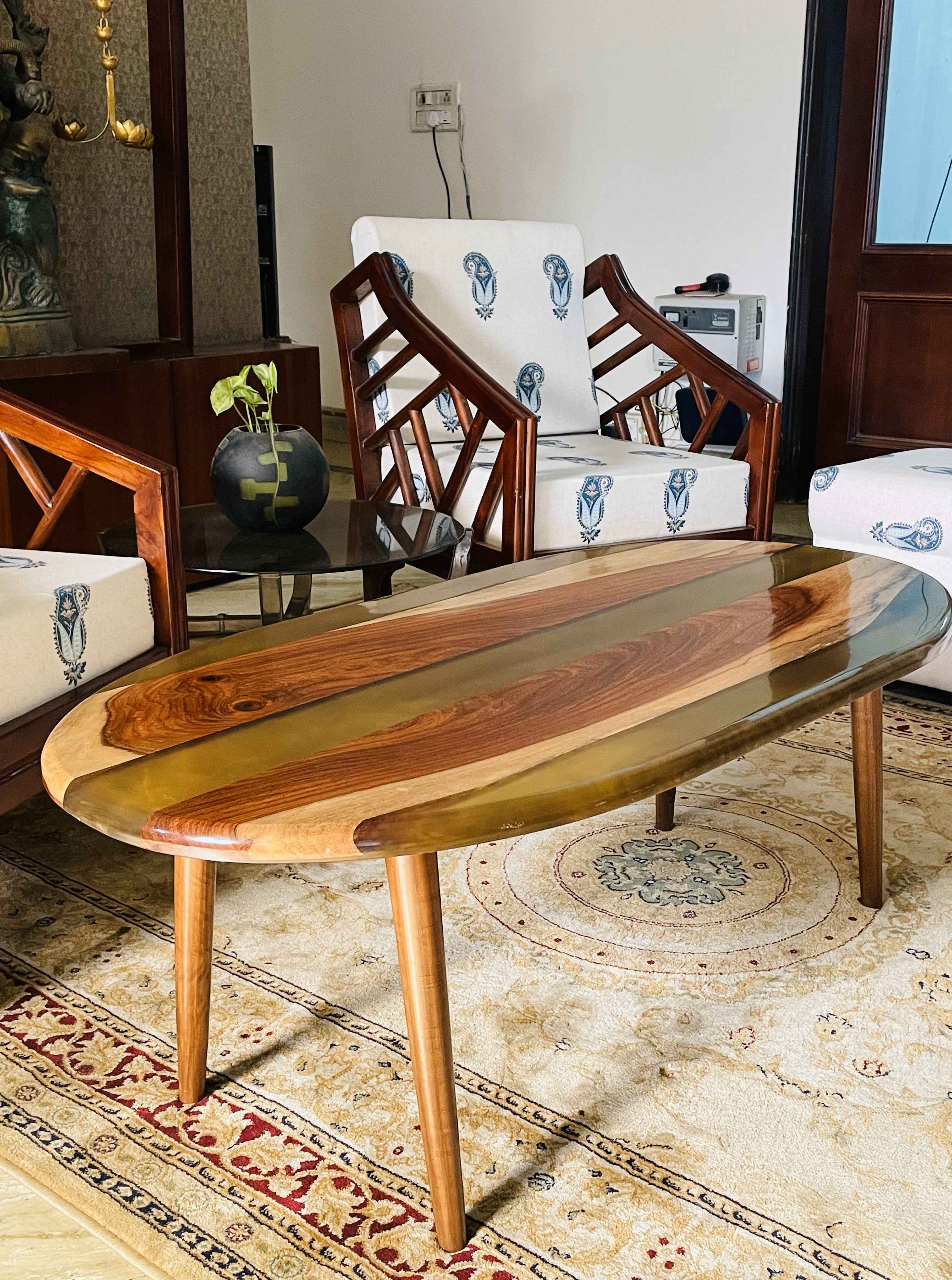 Teak vine Nesting Table