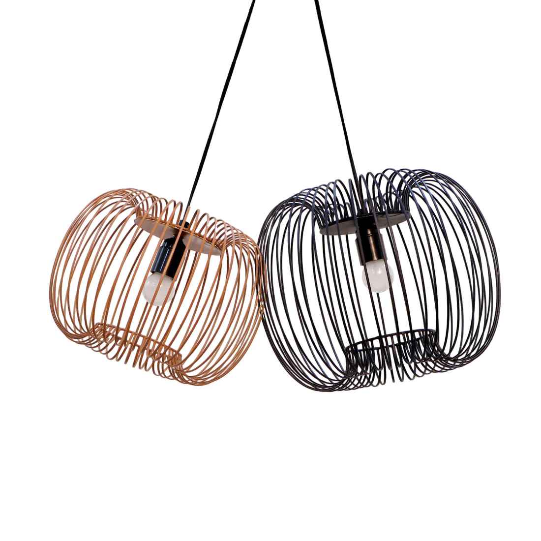Zura Bubble Pressed  Brown Hanging Lamp