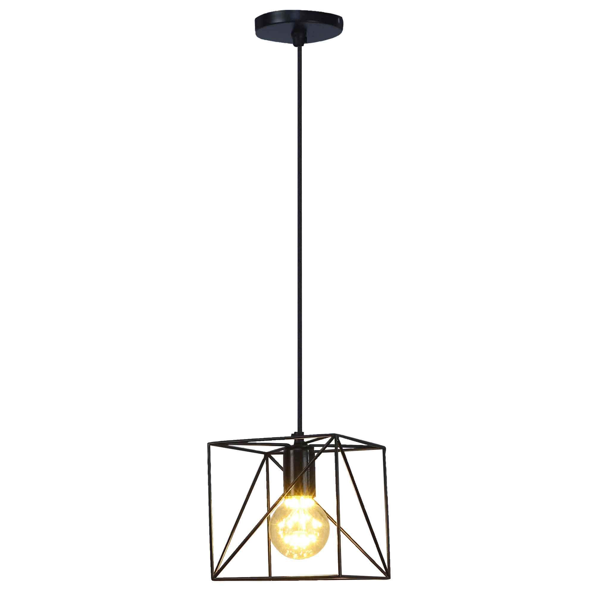 Nordic Black Vintage Metal Single Hanging Light