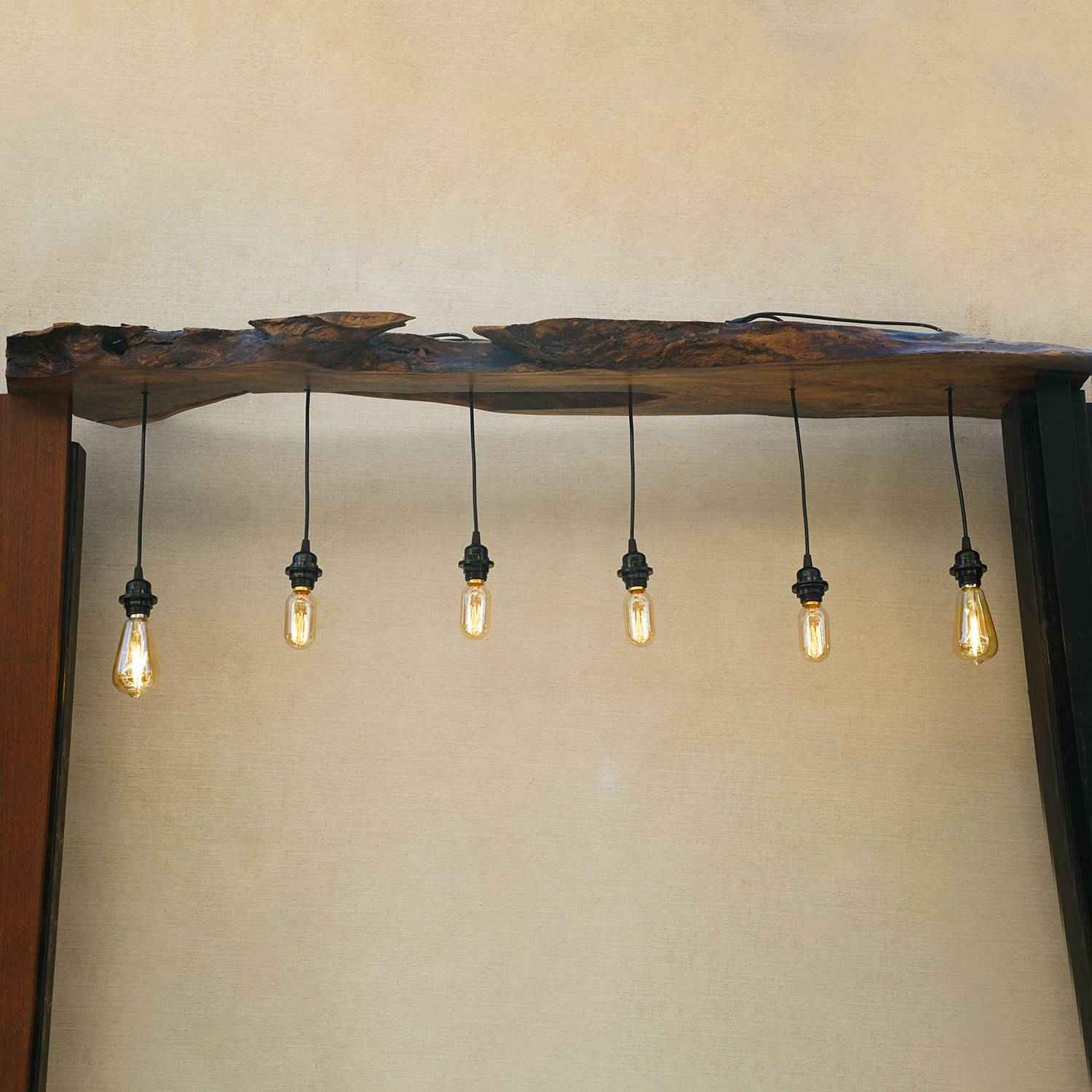 Pine wood Ceiling light (Recycled Bottles)