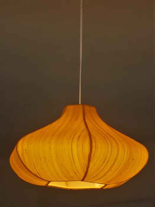 Orange Hibiscus Oval Table Lamp