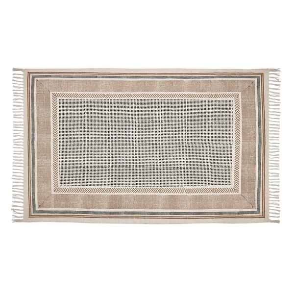 CREAM & BROWN SPIDER WEAVE RUG