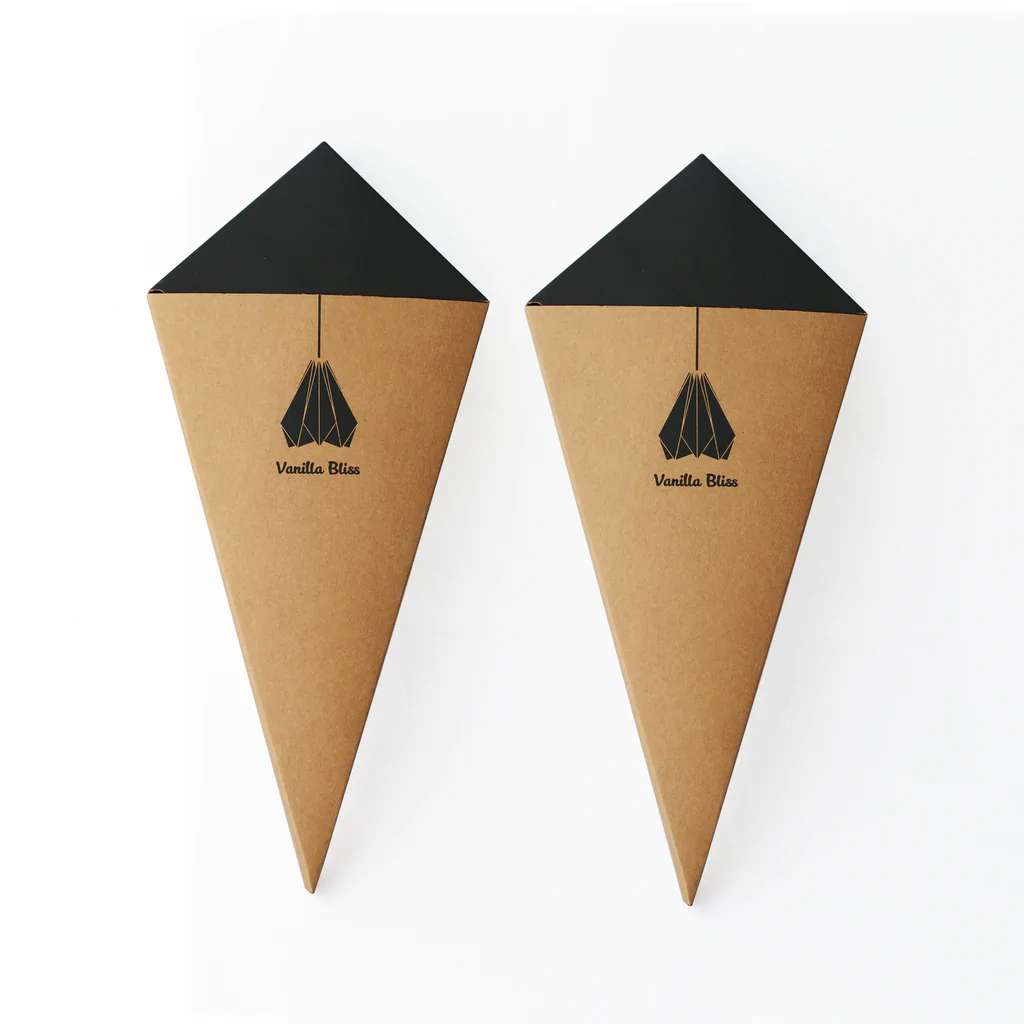 Brown Paper Origami Lampshade; Tipi Mini Single Pack