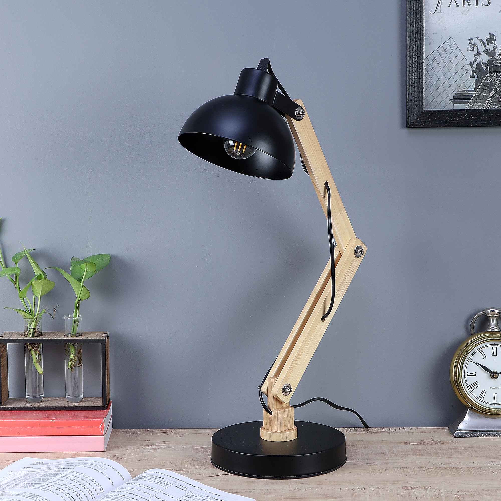 Designer Study Lamp With Metal Base