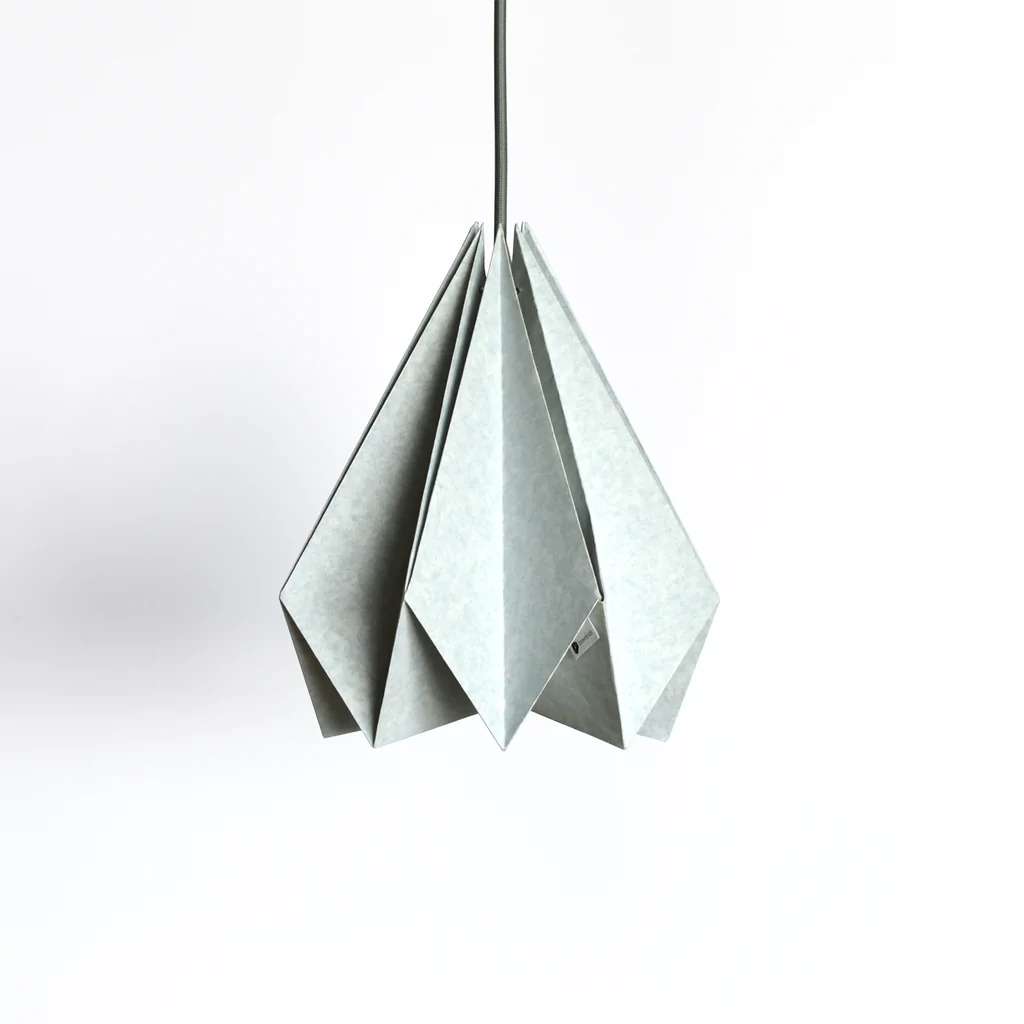 Beige Paper Origami Lampshade; Tipi Mini Dual Pack