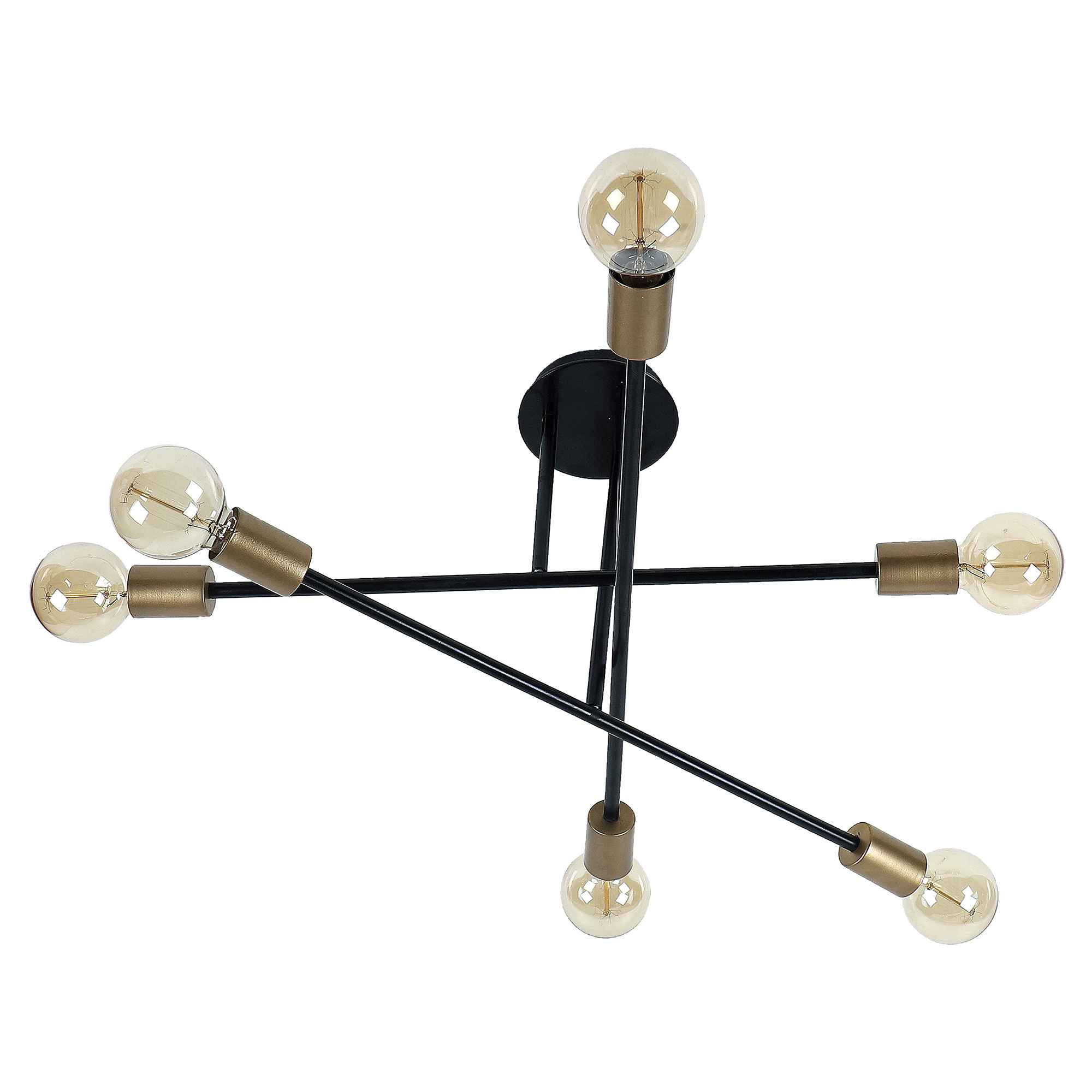 Six Head Sputnik Black Mordern Chandelier