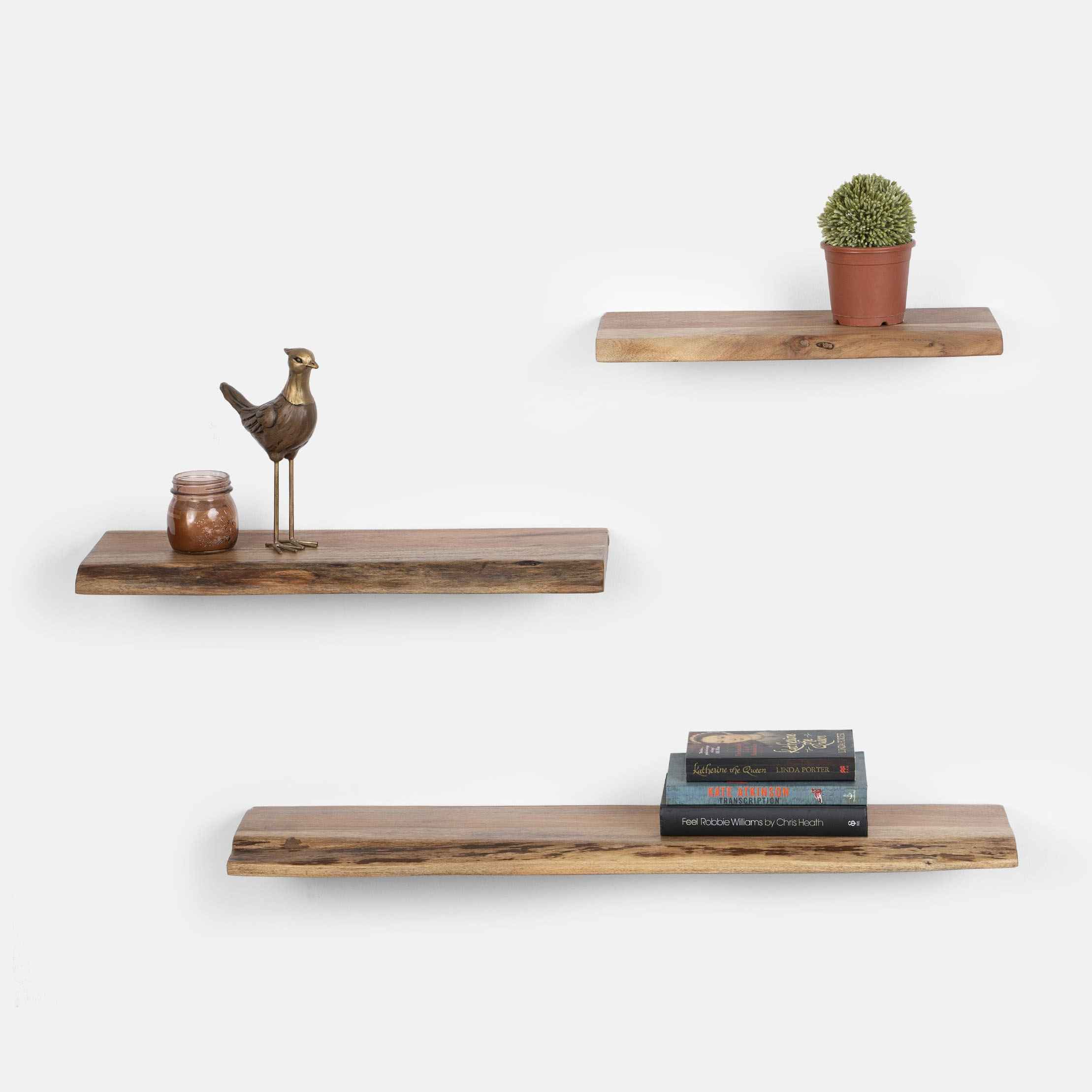 Rattan wall shelves