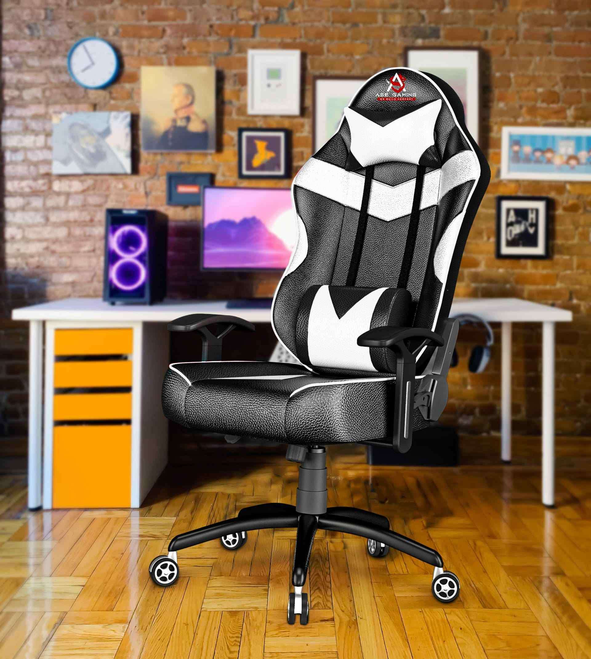 ASE Gaming Infinity Series Gaming Chair (White & Black)