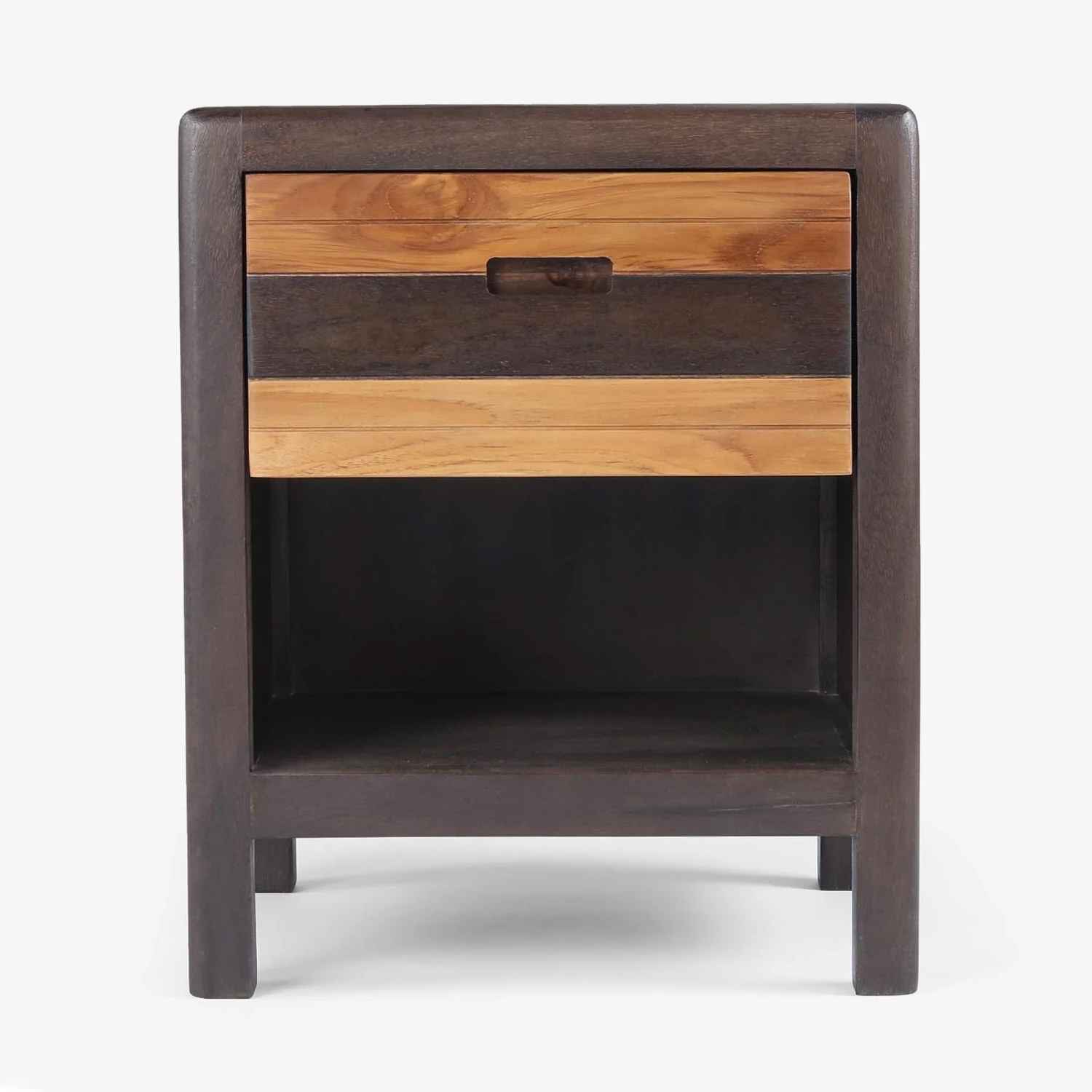 Modernist Wood & Lacquer Nightstand – Winter Wood