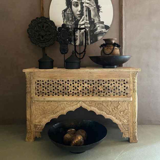 The Raisen Rustic Jaali Console