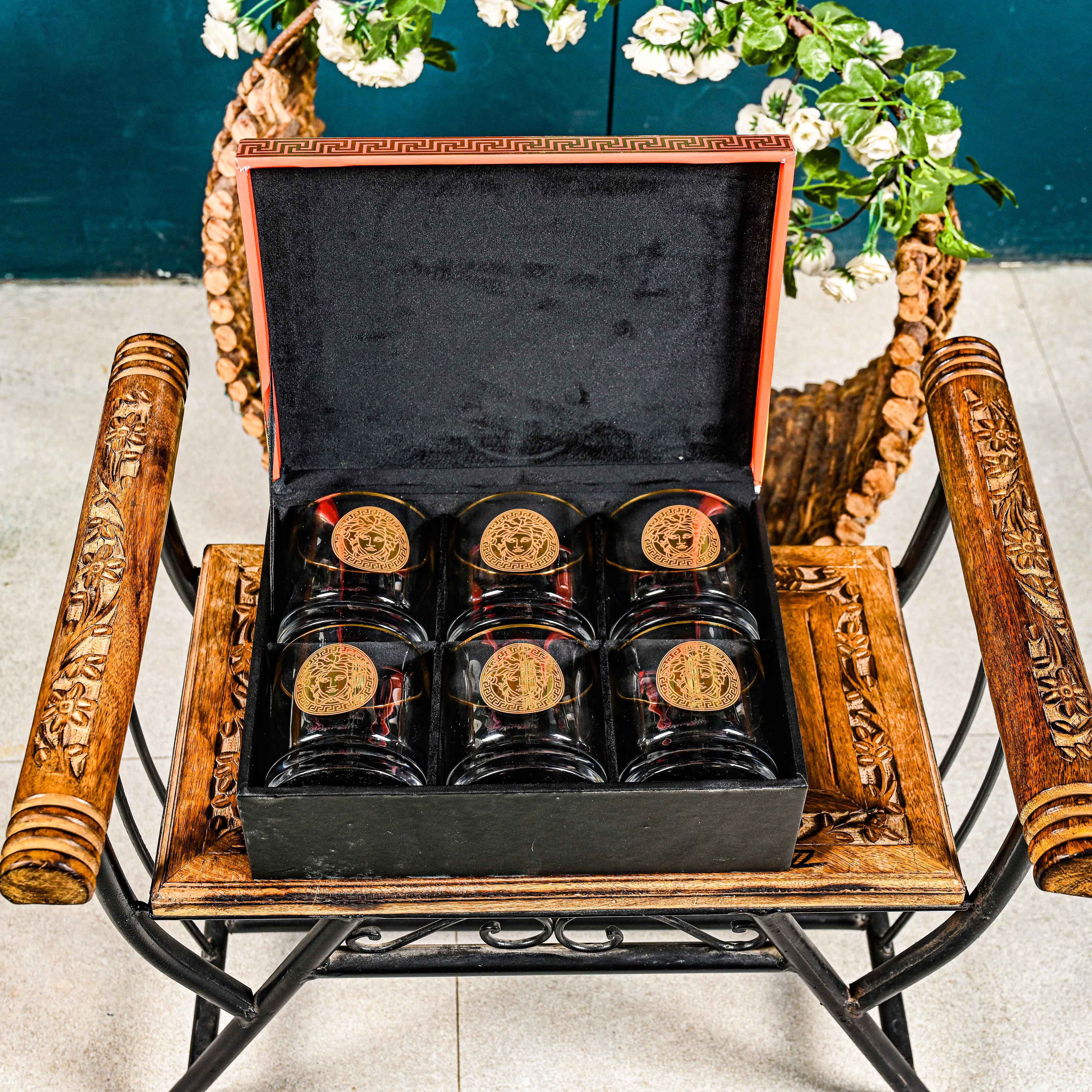 Indigo Gold Plated Crystal Glasses