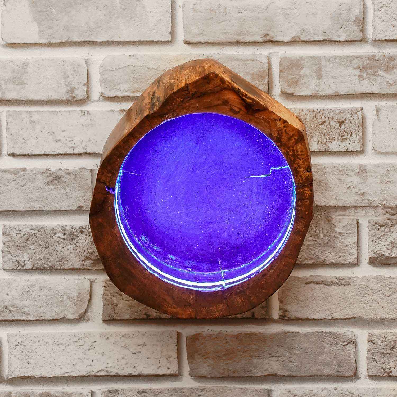Wall Mounted wooden light (Recycled Bottle)